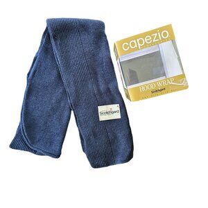 NWT Capezio Scotchguard Unisex Navy Hood Wrap Scarf Rain Stain Repeller